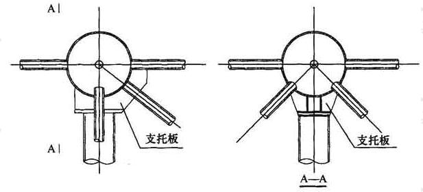 汇交杆件连接增设支托板