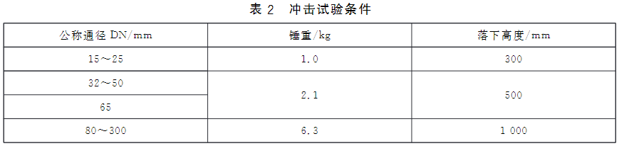 表2 冲击试验条件