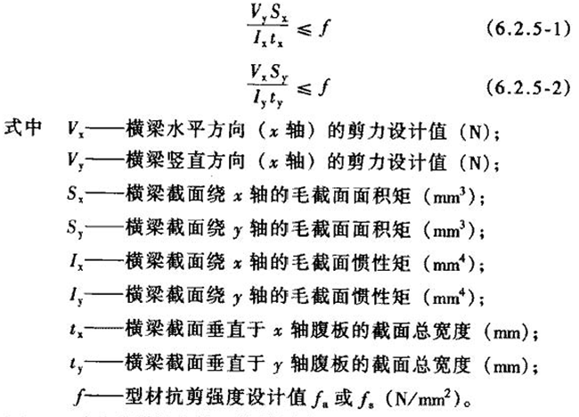 横梁截面受剪承载力