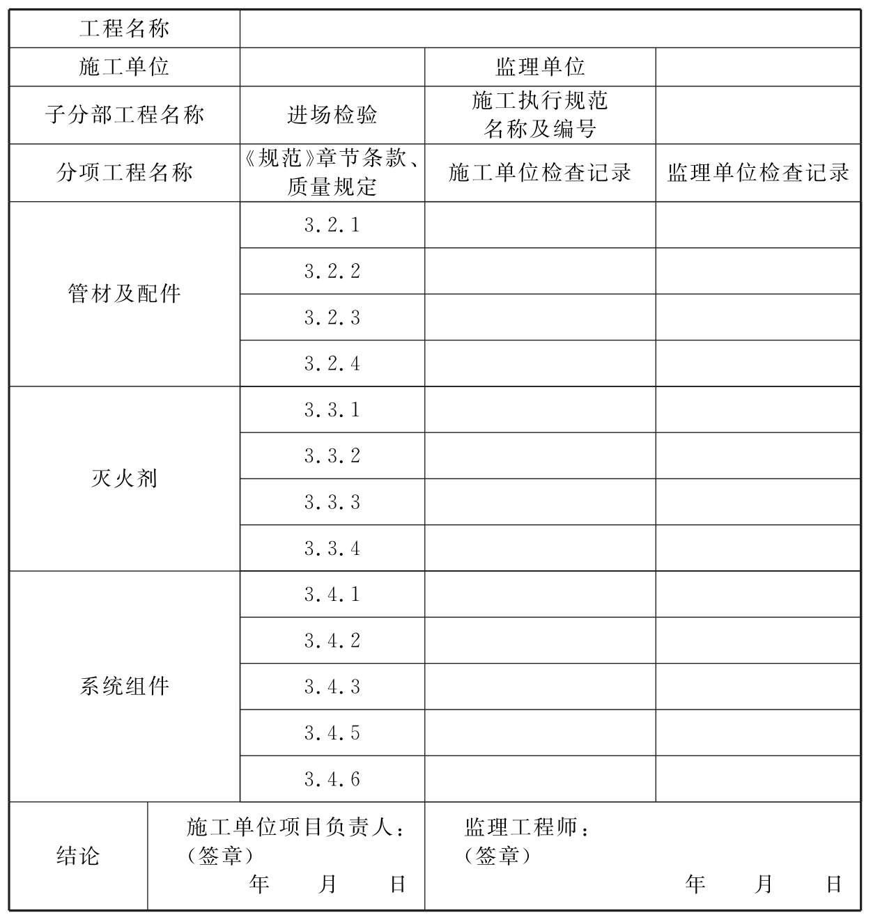 表C.0.1 进场检验记录