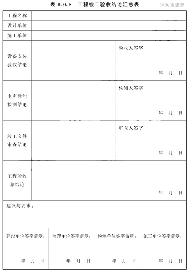 工程竣工验收结论汇总表