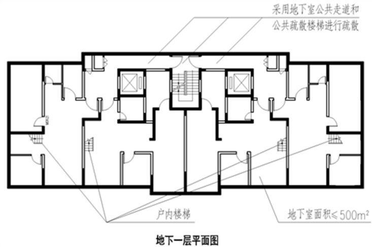 图4.11 住宅地下室储藏室疏散示意图