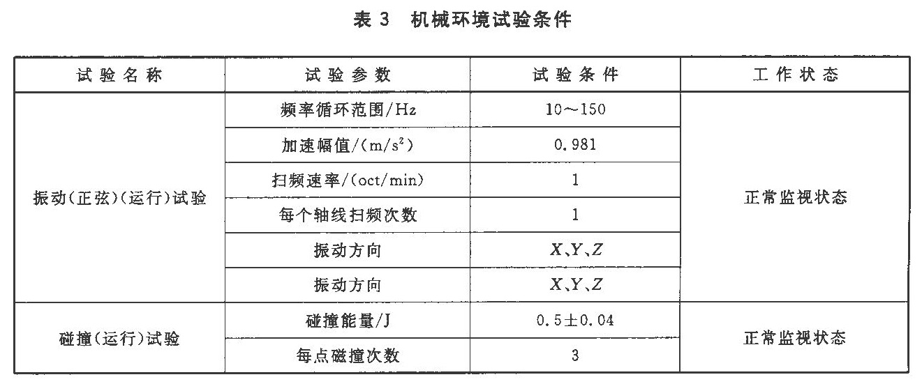 表3 机械环境试验条件